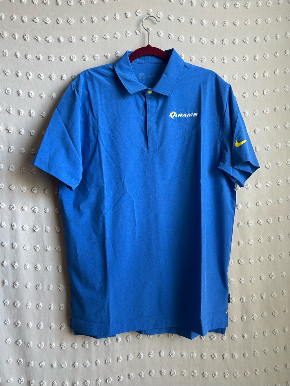 Nike NFL Men’s Los Angeles Rams Sideline Polo Dri-Fit Short Sleeve Sz L Blue